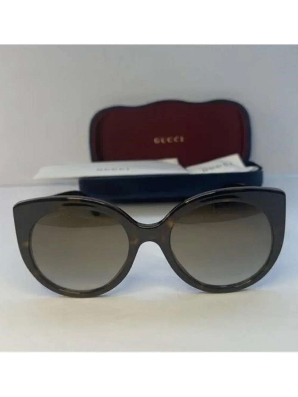 New Authentic GUCCI  Acetate Cat Eye Sunglasses GG0325S Tortoise - Picture 8 of 12